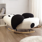 Modern Panda Lambswool & Carbon Steel Recliner Backrest for Living Room
