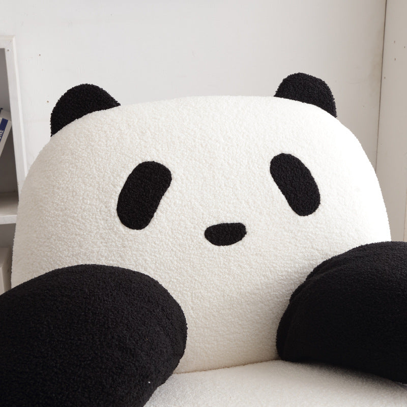 Modern Panda Lambswool & Carbon Steel Recliner Backrest for Living Room