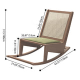 Traditional Rustic Solid Wood Frame Outdoor Patio Recliner Chair with PVC-Woven Rattan Backrest and Footrest