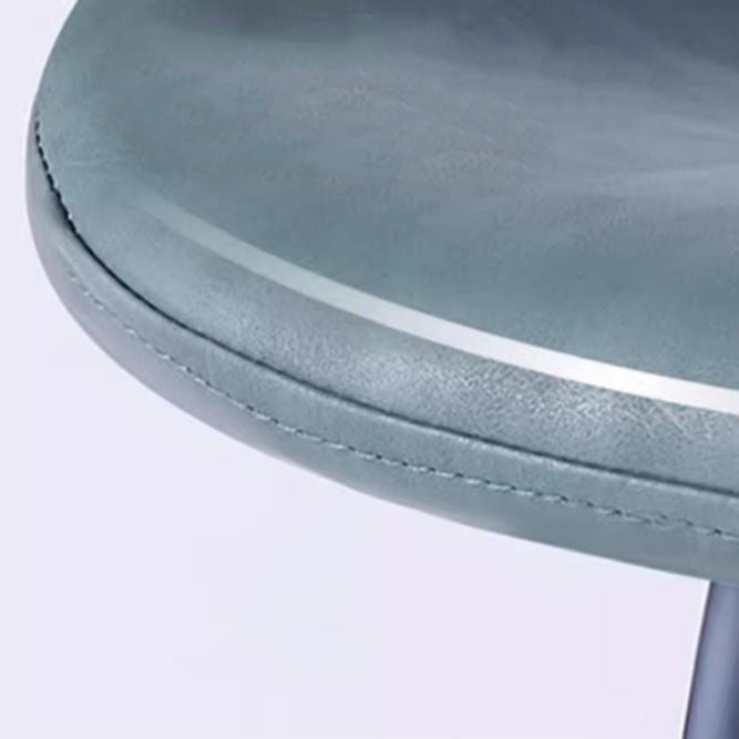 Contemporary Scandinavian Curved Faux Leather Bar Stool with Carbon Steel Frame, High-Leg Design & Footrest for Dining Room