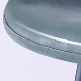 Contemporary Scandinavian Curved Faux Leather Bar Stool with Carbon Steel Frame, High-Leg Design & Footrest for Dining Room