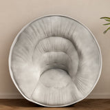 Contemporary Nordic Round Velvet Foldable Recliner with X-Shaped Carbon Steel Frame and Backrest for Living Room