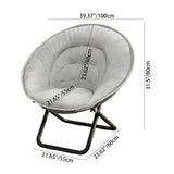 Contemporary Nordic Round Velvet Foldable Recliner with X-Shaped Carbon Steel Frame and Backrest for Living Room