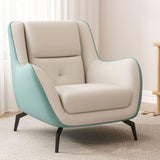 Sleek Contemporary Scandinavian-Style Square Tech Fabric Upholstered Accent Chair with Backrest and Armrests for Living Room