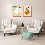 Sleek Contemporary Scandinavian-Style Square Tech Fabric Upholstered Accent Chair with Backrest and Armrests for Living Room