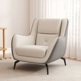 Sleek Contemporary Scandinavian-Style Square Tech Fabric Upholstered Accent Chair with Backrest and Armrests for Living Room