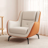 Sleek Contemporary Scandinavian-Style Square Tech Fabric Upholstered Accent Chair with Backrest and Armrests for Living Room