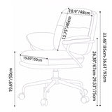 Luxurious Contemporary Square Faux Leather Upholstered Height-Adjustable Swivel Desk Chair with Armrests for Home Office