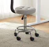 Contemporary Round Faux Leather Swivel Bar Stool with Metal Frame, Height-Adjustable, Backrest & Footrest for Dining Room