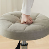 Contemporary Round Faux Leather Swivel Bar Stool with Metal Frame, Height-Adjustable, Backrest & Footrest for Dining Room