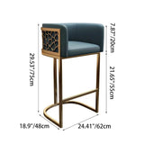 Contemporary Luxury Arc PU Leather Bar Stool with Upholstered Backrest and Footrest – Metal Frame for Dining Room