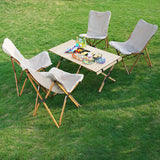 Contemporary Industrial-Style Oxford Fabric Folding Camping Chair with Backrest for Outdoor Patio