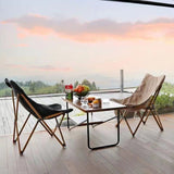 Contemporary Industrial-Style Oxford Fabric Folding Camping Chair with Backrest for Outdoor Patio