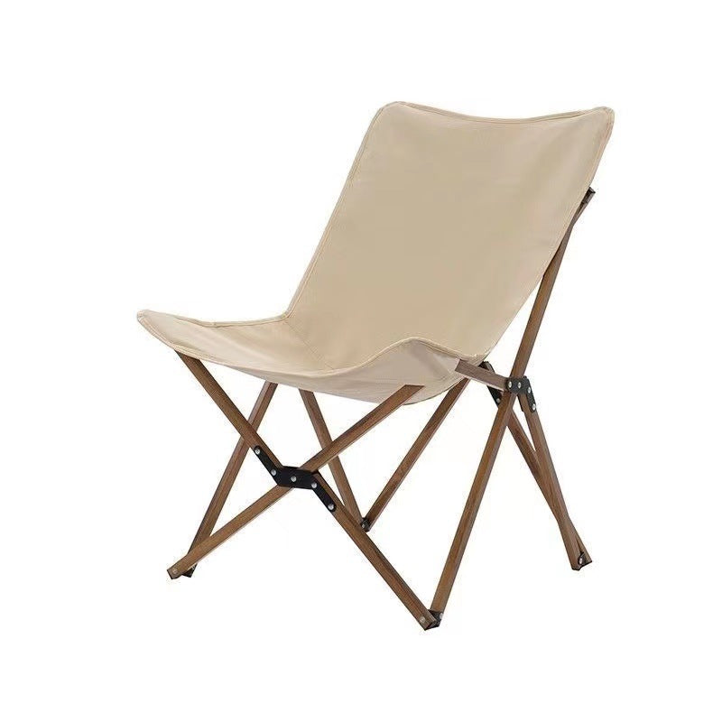 Contemporary Industrial-Style Oxford Fabric Folding Camping Chair with Backrest for Outdoor Patio