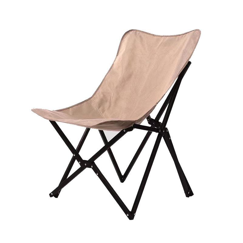 Contemporary Industrial-Style Oxford Fabric Folding Camping Chair with Backrest for Outdoor Patio