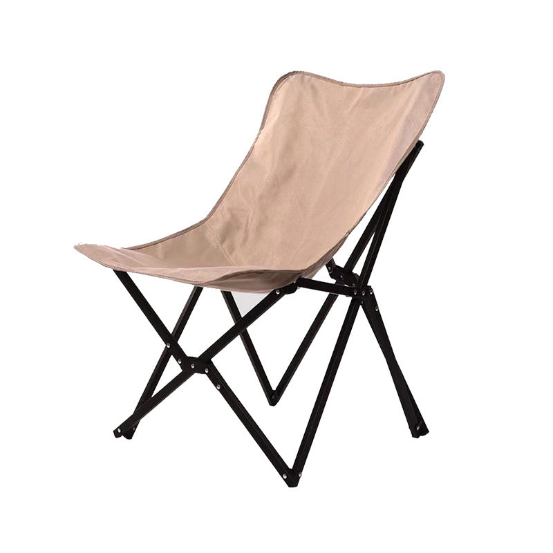 Contemporary Industrial-Style Oxford Fabric Folding Camping Chair with Backrest for Outdoor Patio