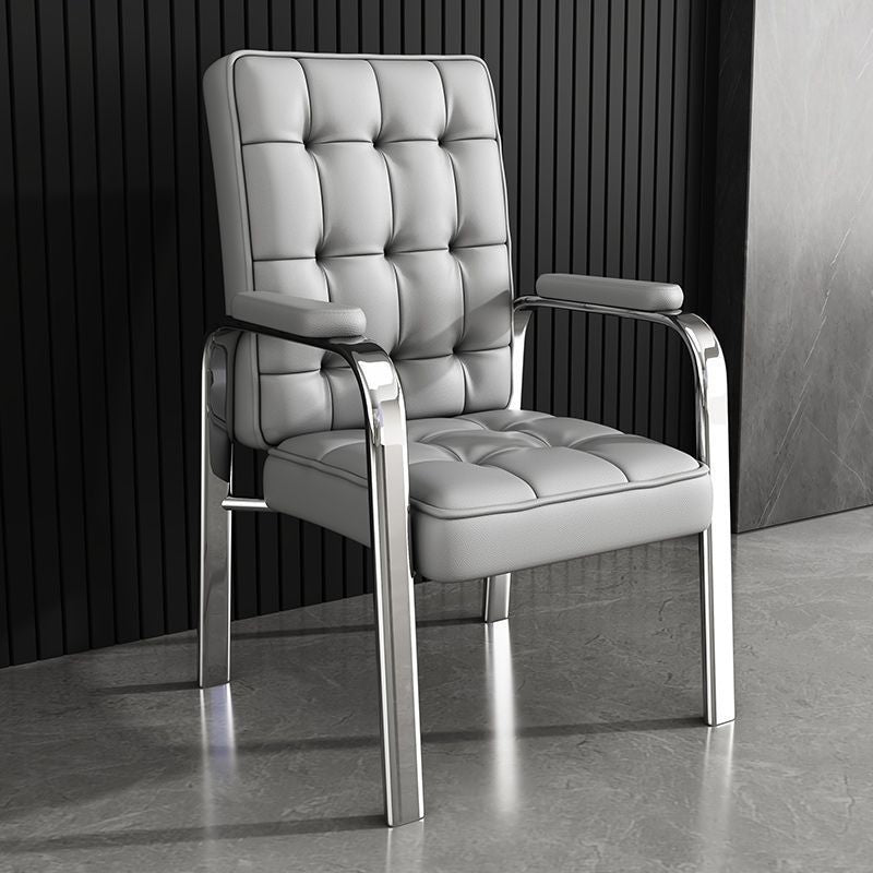 Modern Luxury PU Leather Accent Chair with Steel Frame, Backrest & Armrests for Living Room