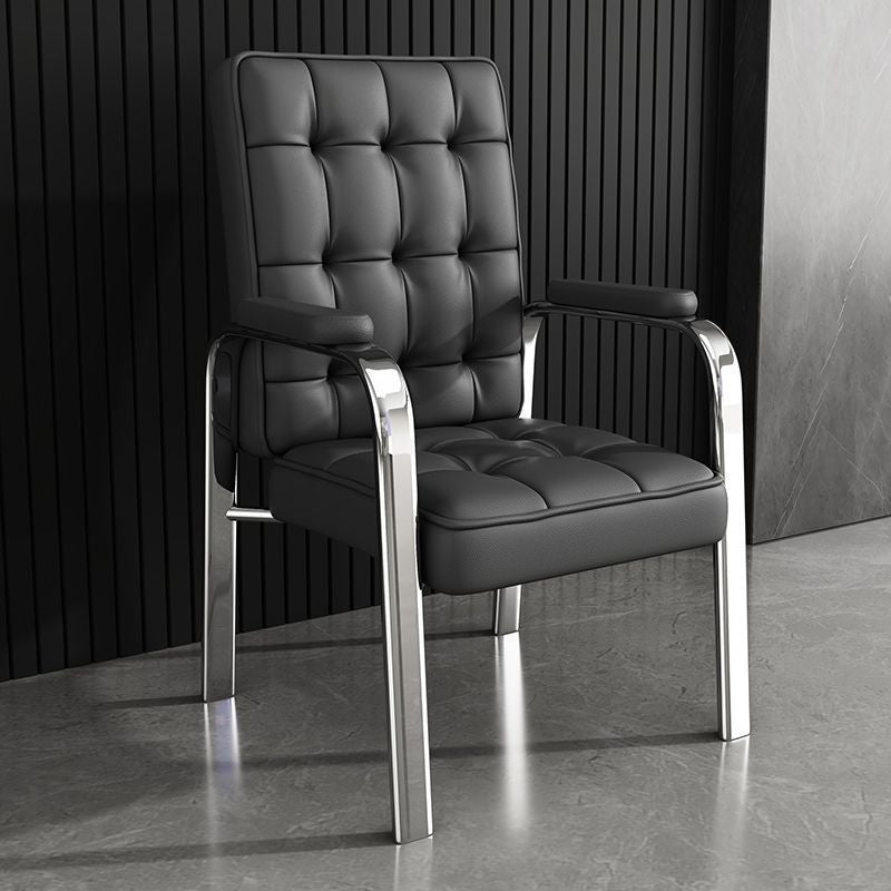 Modern Luxury PU Leather Accent Chair with Steel Frame, Backrest & Armrests for Living Room