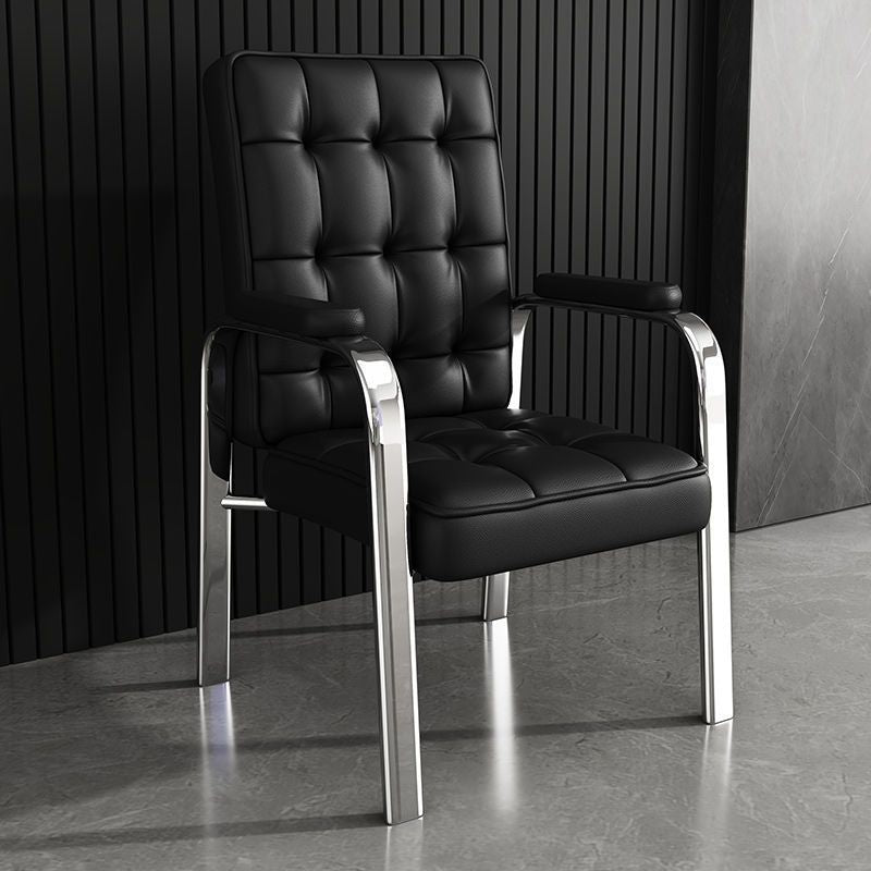 Modern Luxury PU Leather Accent Chair with Steel Frame, Backrest & Armrests for Living Room