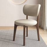 Contemporary Scandinavian Oak Dining Chair with Faux Leather Upholstery and Round-Curved Backrest – Ideal for Dining Rooms
