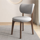 Contemporary Scandinavian Oak Dining Chair with Faux Leather Upholstery and Round-Curved Backrest – Ideal for Dining Rooms
