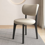 Contemporary Scandinavian Oak Dining Chair with Faux Leather Upholstery and Round-Curved Backrest – Ideal for Dining Rooms