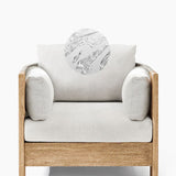 Modern Luxury Square Solid Wood Outdoor Sofa with Sponge Rope Cushions, Backrest and Armrests