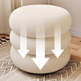 Modern Minimalist Cylinder-Frame Vanity Stool in Solid Wood with Lambswool Cushion — Perfect for the Bedroom