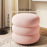 Modern Minimalist Cylinder-Frame Vanity Stool in Solid Wood with Lambswool Cushion — Perfect for the Bedroom