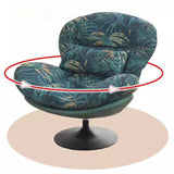 Nordic Contemporary Armless Swivel Sofa with Circular Arc Carbon Steel Frame, Velvet-Cotton Upholstery and Pearly Plastic Accents – Living Room