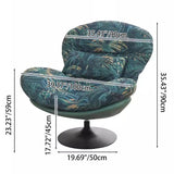 Nordic Contemporary Armless Swivel Sofa with Circular Arc Carbon Steel Frame, Velvet-Cotton Upholstery and Pearly Plastic Accents – Living Room