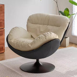 Nordic Contemporary Armless Swivel Sofa with Circular Arc Carbon Steel Frame, Velvet-Cotton Upholstery and Pearly Plastic Accents – Living Room