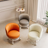 Modern Minimalist Round PU Leather Cushioned Stool - Movable, Low-Profile, Armless Stool for Living Room