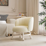 Modern Minimalist Round PU Leather Cushioned Stool - Movable, Low-Profile, Armless Stool for Living Room