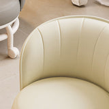 Modern Minimalist Round PU Leather Cushioned Stool - Movable, Low-Profile, Armless Stool for Living Room