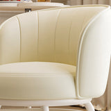 Modern Minimalist Round PU Leather Cushioned Stool - Movable, Low-Profile, Armless Stool for Living Room