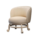 Modern Minimalist Round PU Leather Cushioned Stool - Movable, Low-Profile, Armless Stool for Living Room