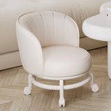 Modern Minimalist Round PU Leather Cushioned Stool - Movable, Low-Profile, Armless Stool for Living Room