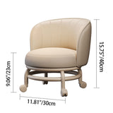 Modern Minimalist Round PU Leather Cushioned Stool - Movable, Low-Profile, Armless Stool for Living Room