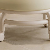 Modern Minimalist Round PU Leather Cushioned Stool - Movable, Low-Profile, Armless Stool for Living Room