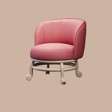 Modern Minimalist Round PU Leather Cushioned Stool - Movable, Low-Profile, Armless Stool for Living Room