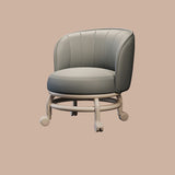Modern Minimalist Round PU Leather Cushioned Stool - Movable, Low-Profile, Armless Stool for Living Room
