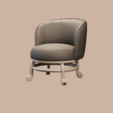 Modern Minimalist Round PU Leather Cushioned Stool - Movable, Low-Profile, Armless Stool for Living Room
