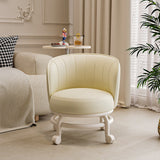 Modern Minimalist Round PU Leather Cushioned Stool - Movable, Low-Profile, Armless Stool for Living Room