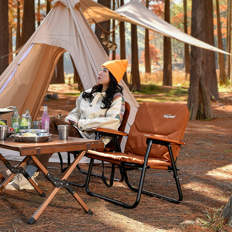 Modern Minimalist Rectangle Outdoor Folding Camping Chair with Aluminum Alloy Frame, Oxford Cotton Fabric, Detachable Backrest and Armrests for Garden