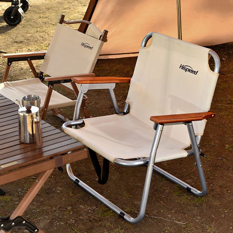 Modern Minimalist Rectangle Outdoor Folding Camping Chair with Aluminum Alloy Frame, Oxford Cotton Fabric, Detachable Backrest and Armrests for Garden