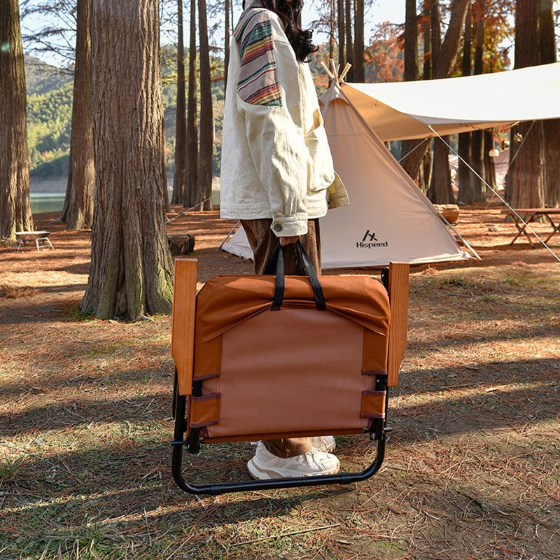 Modern Minimalist Rectangle Outdoor Folding Camping Chair with Aluminum Alloy Frame, Oxford Cotton Fabric, Detachable Backrest and Armrests for Garden