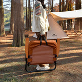 Modern Minimalist Rectangle Outdoor Folding Camping Chair with Aluminum Alloy Frame, Oxford Cotton Fabric, Detachable Backrest and Armrests for Garden