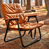 Modern Minimalist Rectangle Outdoor Folding Camping Chair with Aluminum Alloy Frame, Oxford Cotton Fabric, Detachable Backrest and Armrests for Garden