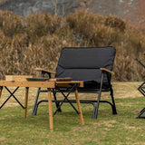 Modern Minimalist Rectangle Aluminum Outdoor Folding Chair with Oxford & Textilene Fabric, PVC Pearl Cotton Padding, Backrest & Armrests – Ideal for Garden & Camping